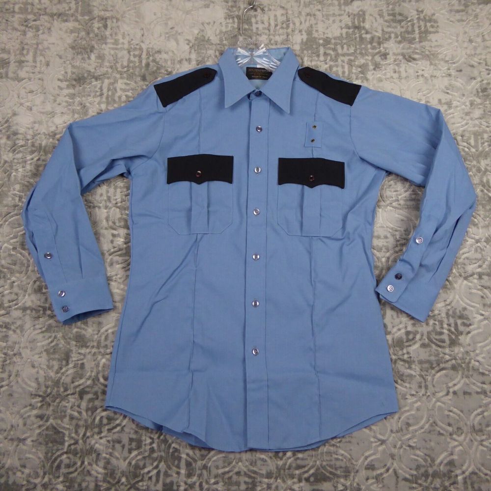 Vintage Western Shirt Men's 15 1/2 32 Blue Classic Cowboy Rockabilly Union Made